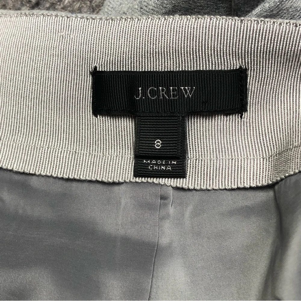 J. Crew light grey lightweight wool mini skirt scalloped 8